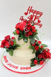 40th wedding anniversary cake